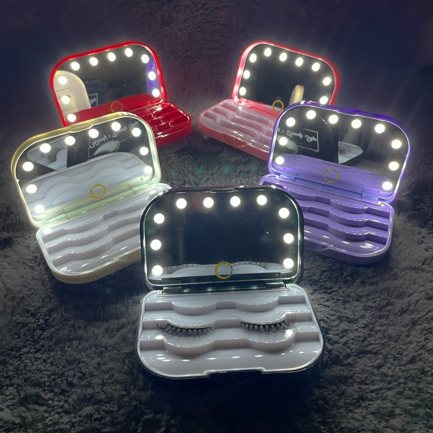 LED mirror lash tray